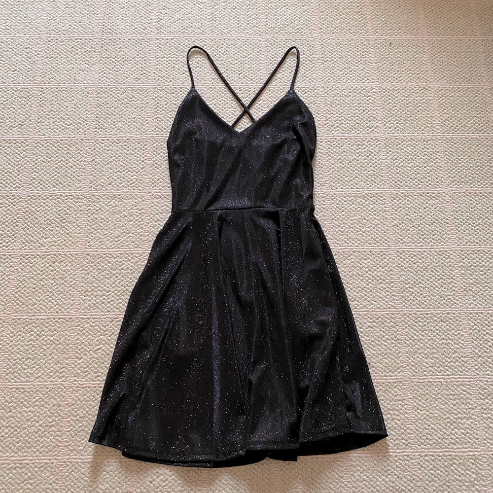 Windsor; XS; black sparkly skater dress